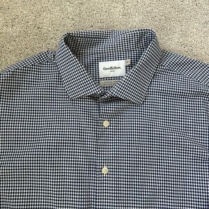 Goodfellow & Co Blue & White check Casual Button Down Collar Shirt Size XXL